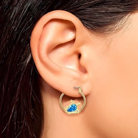 14K Gold Plated Seaturtle Hoop Earrings for Women Turtle Huggie Earrings Ocean Earrings Jewelry (Gold)