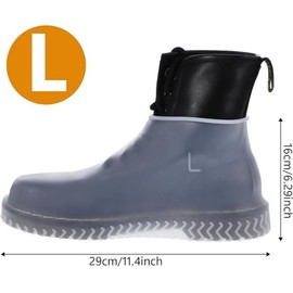 2 pares de fundas de silicona impermeables para zapatos, reutilizables, mejoradas, resistentes a la lluvia, antideslizantes, lavables para mujeres, hombres (blanco-L) (grande)