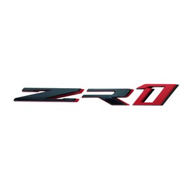 1Pc ZR1 Emblem 3D Badge Nameplaate Hood Rear Bumper Replacement for C7 Trunk Supercharged (Black Red)