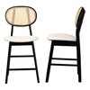 Baxton Studio Darrion Counter Stools, Set of 2, Cream/Black/Light Brown