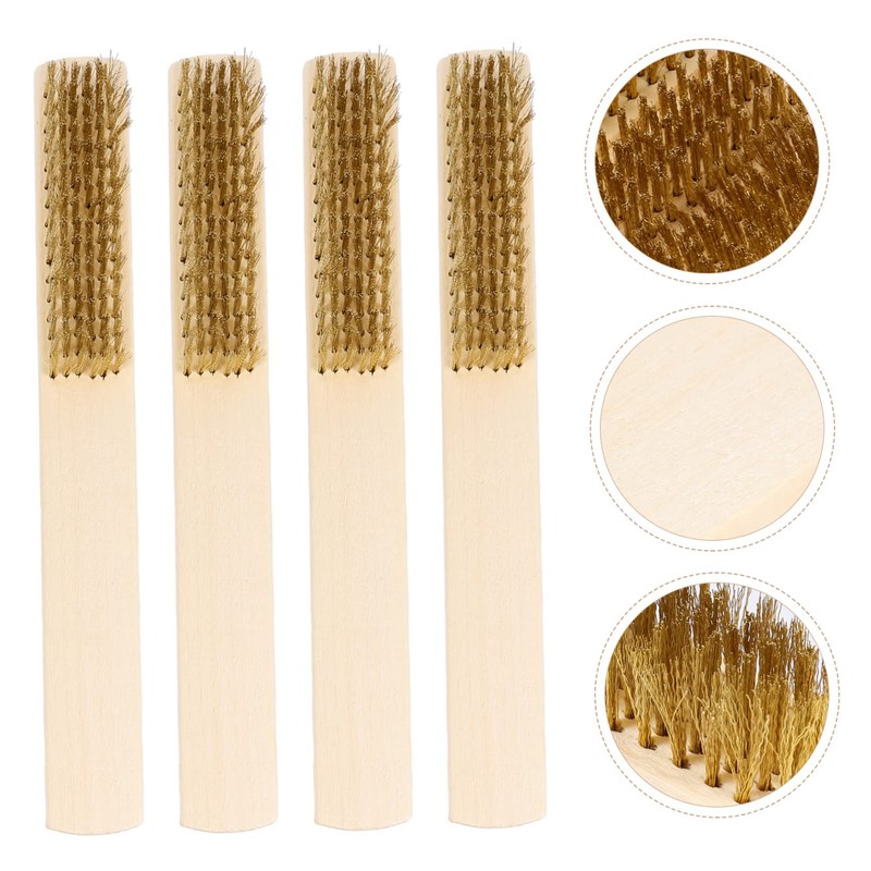GLEAVI 4pcs Precision File Brush Multifunction Cleaning Tool Rust Removal