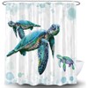 VEIGIKE Sea Turtle Shower Curtain for Bathroom, Ocean Sea Green