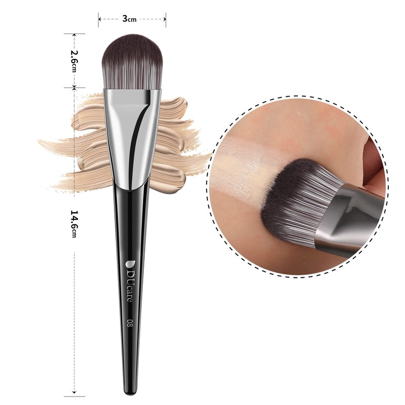 DUcare Popular Foundation Brush, Round and Flat Type, Perfect for