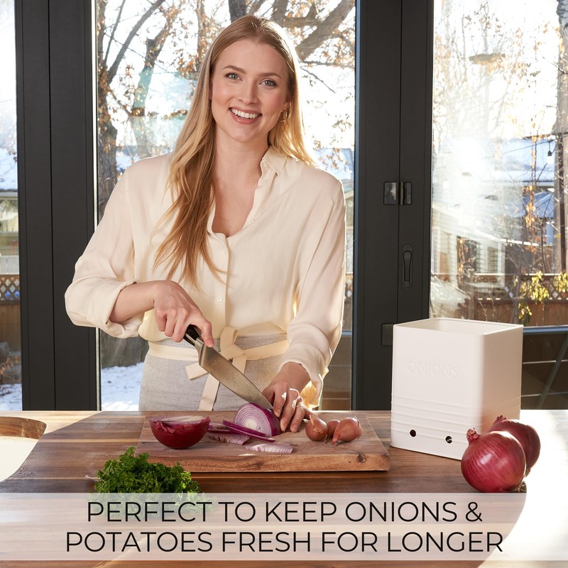 Beautiful Potato and Onion Storage Container Set - Perfectly Sized