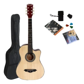 Breezee Market Guitarra Acustica Curva 38 Pulgadas Accesorios Funda Correa