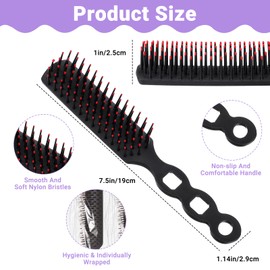 120 Pcs Bulk Hair Brushes for Homeless Supplies, Individually Wrapped Disposable Hair Brushes with Nylon Bristles for Detangling - for Shelter, Hotel, Nursing Home & Charity Donations (Black)