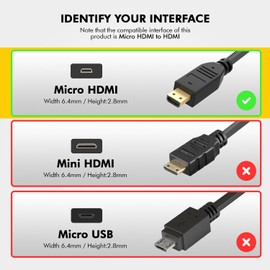 Cable micro HDMI de 15 pies, cable HDMI 4K a Micro HDMI, HDR 60Hz 18Gbps compatible con GoPro Hero 7,6, 5, cámara DSLR, a7 II, III cámara sin espejo, Raspberry Pi 5, 4, a HDTV, monitor (15 pies)