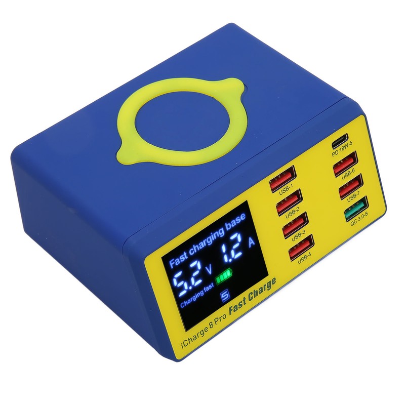 100w USB Charging Station with QC3.0 PD Fast Charging Interface