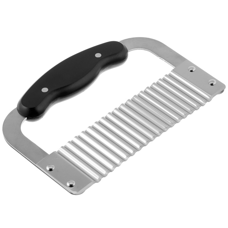 HIC Kitchen Crinkle-Cut Wave Slicer French Fry Vegetable Cutter, Stainless
