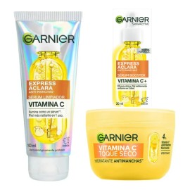 Kit Iluminador Express Aclara Garnier Vitamina C 3pasos Seco