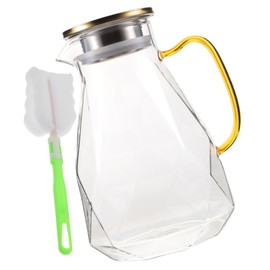 LABRIMP Large Capacity Glass Water Pitcher Drinking Water Filter Stainless Steel Lid Easy Cleaning for Tea Cold Drinks