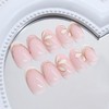 24 Pcs French Tip Press on Nails Short Oval Fake