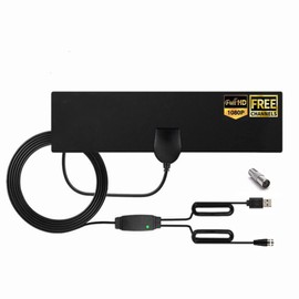 TV Antenna for Smart TV-Amplified HDTV Digital Long 150+ Miles Range Support 720P 1080i 1080P and All Television - Indoor Smart Switch Amplifier Signal Booster-8.75ft High Performance Coax Cable