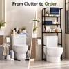 4-Tier Over Toilet Storage Rack with Basket – Freestanding Black