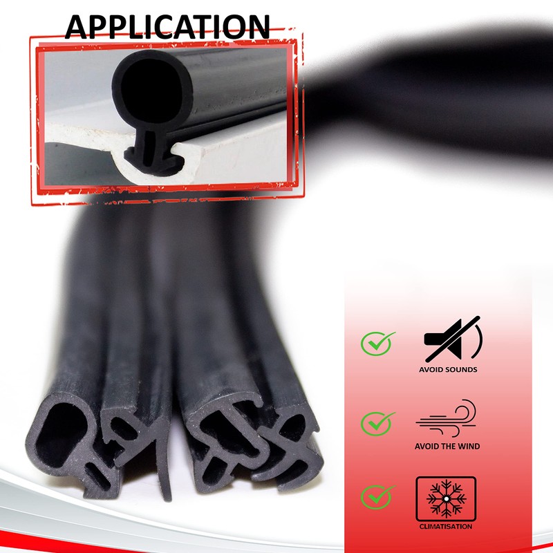 Window Seals for Plastic Windows, Wooden Windows, S-1172 Black, 20