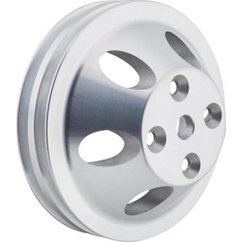 SBC Cast Aluminum Pulley Set for '69-'85 Small Block Chevy - 2-Groove Water Pump & 3-Groove Crankshaft, Long Pump Style, Precision Machined, Lightweight, For Long-Style Water Pumps