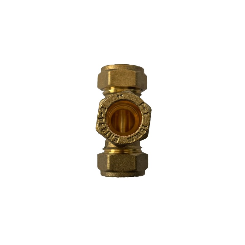 WRAS 15mm Compression Tee - Durable Brass Compression Tee Pipe