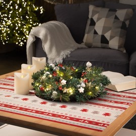 com-four® 4 x Tablecloths with Christmas Motif - Wipe Clean Approx. 80 x 80 cm - Festive Table Linen for Advent Wreath, Pyramid - Christmas Table Cloth Set (4 Pieces - X-Mas Design 2)