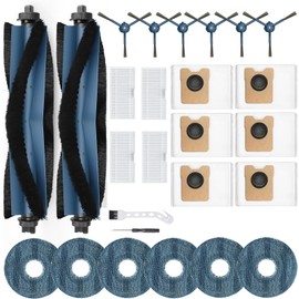 23-in-1 Replacement Parts Kit for Eufy RoboVac C20 Omni – Includes 2 Roller Brushes, 4 HEPA Filters, 6 Mop Pads, 6 Side Brushes, 6 Dust Bags, Cleaning Tool & Screwdriver