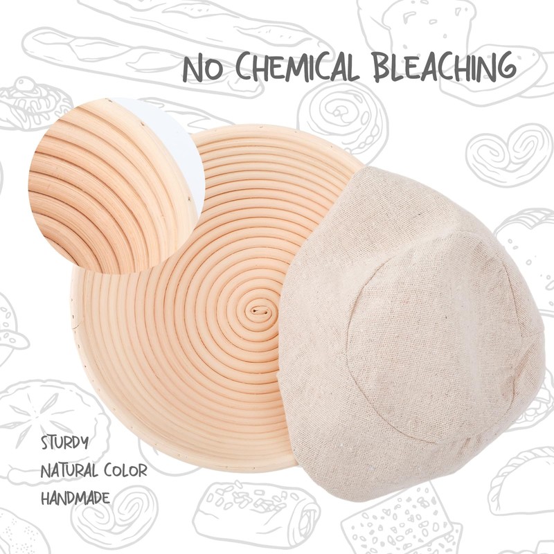DOYOLLA Bread Proofing Baskets Set of 2 8.5 inch Round