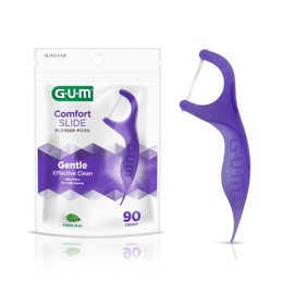 GUM Flossers Ultra Deslizantes – Paquete de 90 unidades, hilo dental con mango ergonómico para limpieza dental precisa y cómoda