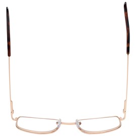 Calabria R754 Rectangle Metal Reading Glasses +6.00 Gold Men Designer Retro Single Power Readers Stylish Eyeglass Vintage