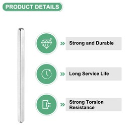 M METERXITY 1-Pack Door Knob Spindle, 5 x 0.3 Inch/ 130 x 7 mm Iron Square Spindle Replacement Door Handle Parts for Window Handles, Door Lock Replacement Parts [Silver Tone]