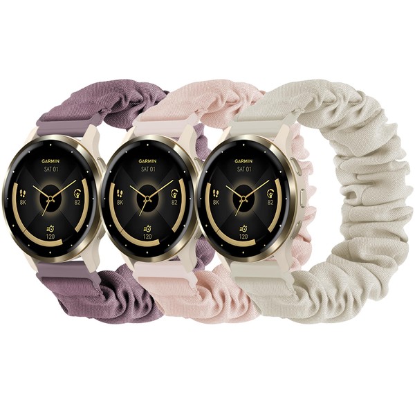 Stretchy Scrunchie Bands Compatible with Garmin Venu 3/Venu 2/Vivoactive 4,