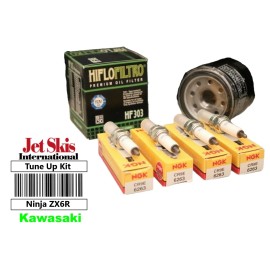JSI Tune Up Kit Kawasaki Ninja ZX6R ZX6RR ZZR600 Tune Up Spark Plug Oil Filter Service Kit CR9E