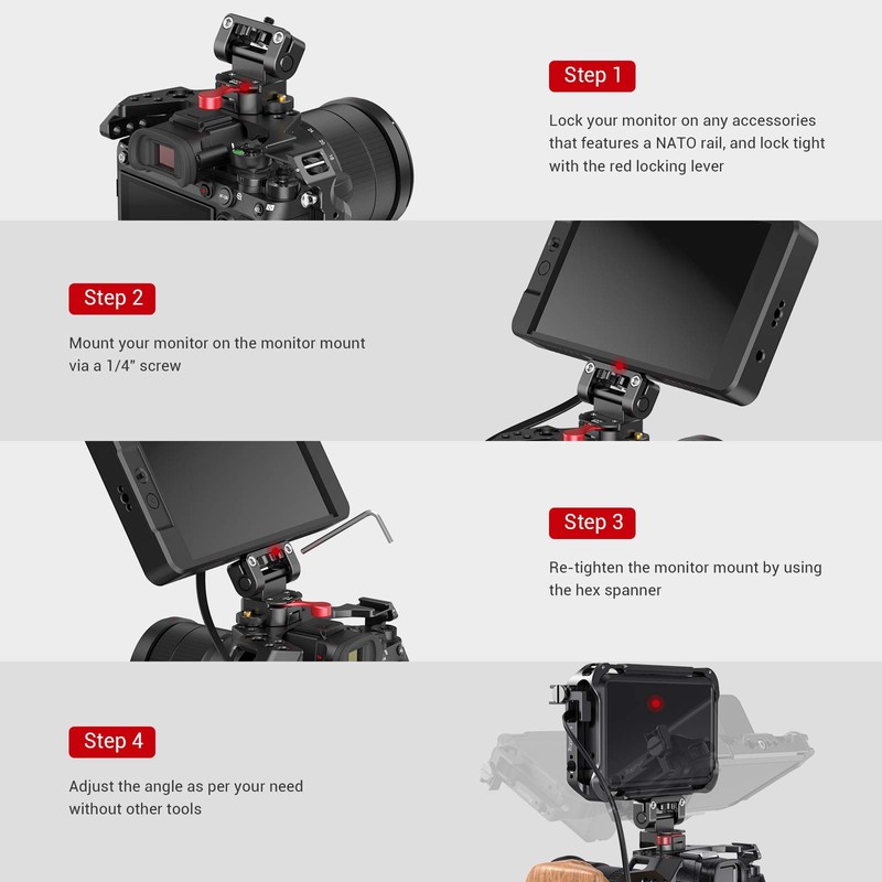 SMALLRIG Field Monitor Holder Mount with Quick Release NATO Clamp