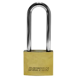 DEKTON DT70137 40MM Long Shackle Titanium Plated Iron Padlock, Bronze