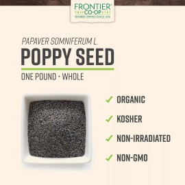 Frontier Co op Organic Poppy Seeds 1 lb Whole Bulk Kosher Culinary Ingredient