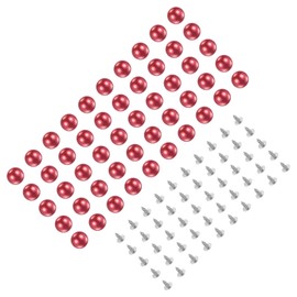 Kozelo 50 Set Pearl Rivet Studs Kit - [8mm x 5mm x 5mm] Pearl Rivets Faux Pearls Rivets Red for DIY Decoration Crafts Use, ABS Material, Lattice Pattern