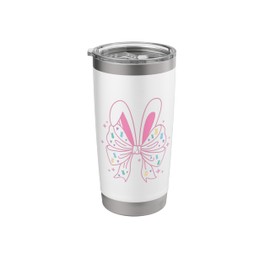 Bow Coquette Ribbon Happy Easter Day Bunny Ears Stainless Steel Insulated Tumbler