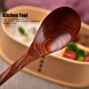 5PCS Japanese Style Wood Spoon Long Handle Soup Spoons Household