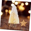 IWOWHERO Realistic Mini Christmas Tree 10cm Sprayed Pine Needles Wood