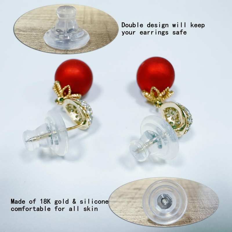 Clear Silicone Earring Backs for Droopy Ears & Studs with