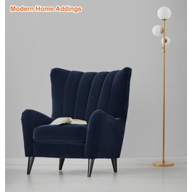 Fiqevs Upgraded Dimmable 3 Globe Floor Lamp, 1000 Lumens LED Bulbs Included, Mid Century Floor Lamp for Living Room, Modern Standing Lamp with Orb Glass Shade, Tall Lamp for Bedroom Office - Gold