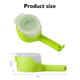 Snack Clips That Pour, Reusable Bag Clip with Pour Spout, Food Storage Sealing Bag Clips with Spout, Household Moisture Bag Clips for Food (4Pcs Mix)