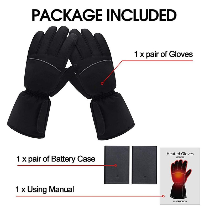 Winter Heated Gloves Waterproof Electric Thermal Glove Non Slip and