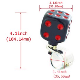 Abfer Steering Wheel Spinner Knob Dice Shape Power Turning Assist Aid Handle Suicide Knobs Fit Most VehiclesTrucks Boats (Black)
