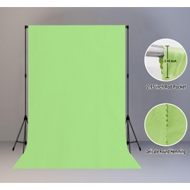 LYLYCTY Light Green Backdrop for Photography 6x9ft Zoom Screen Meeting, Game Live Studio Shooting Props High Density Fabric