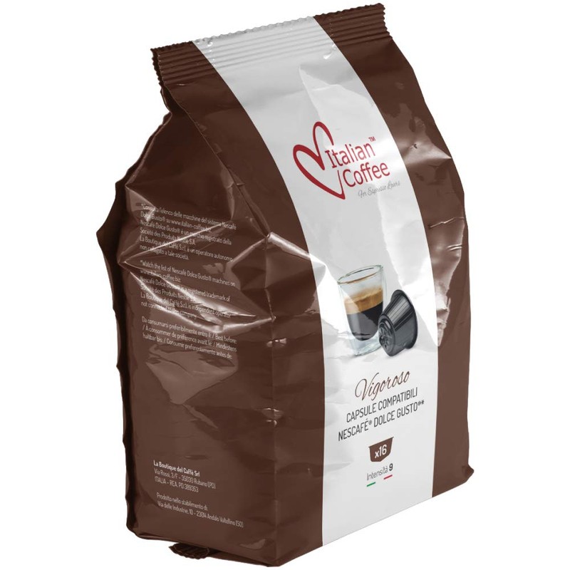 Italian Coffee capsules compatible with Nescafe Dolce Gusto machines, Espresso