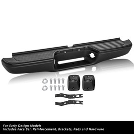 JSBOYAT Anti- Rust One Piece Rear Bumper Assembly Compatible with 1995-2004 Toyota Tacoma Back Bumper Black TO1102214