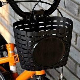 Rankomu Kids Bike Basket, 8.3x4.7x5.5in Thicken PP Material Detachable Removable Bike Front Basket Children Kid Bicycle Front Hanging Basket Storage Bag Accessory Black