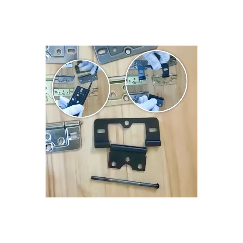 5Pcs Black Flush Hinges,3 Inch Iron Door Hinges for Drawer