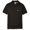 Lacoste Unisex-Child Short Sleeve Classic Pique Polo, Black, 4