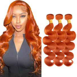 350 Bundles Human Hair Ginger Body Wave Bundle Orange Human Hair Bundles 20 22 24 inch Ginger Orange Bundle