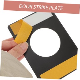 Placa de Pomo y Cerradura de Puerta de Acero Inoxidable, Kit de Reparación para Orificio de Cerrojo, Refuerzo sin Taladro, Color Negro, 2 Piezas, para Puertas Interiores, Uso Doméstico