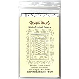 Valentine's Whole Cloth Quilt Mini Pattern ~ 16 inches by 20 inches ~ Scalloped Flower Sampler ~ Wall Hanging Doll Blanket